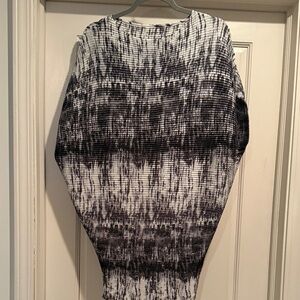 Shibori silk stretch Black and White Patterned tunic. Japanese made! Elegant